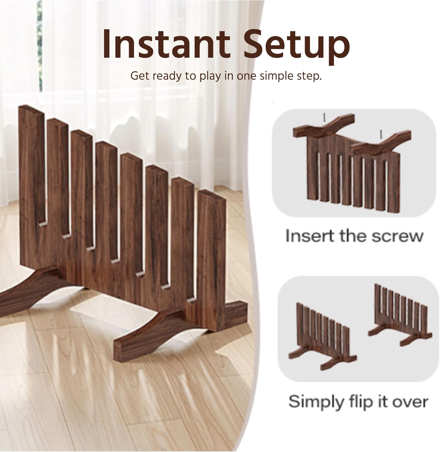 LAUSAINT HOME Board Game Table Storage Rack Set