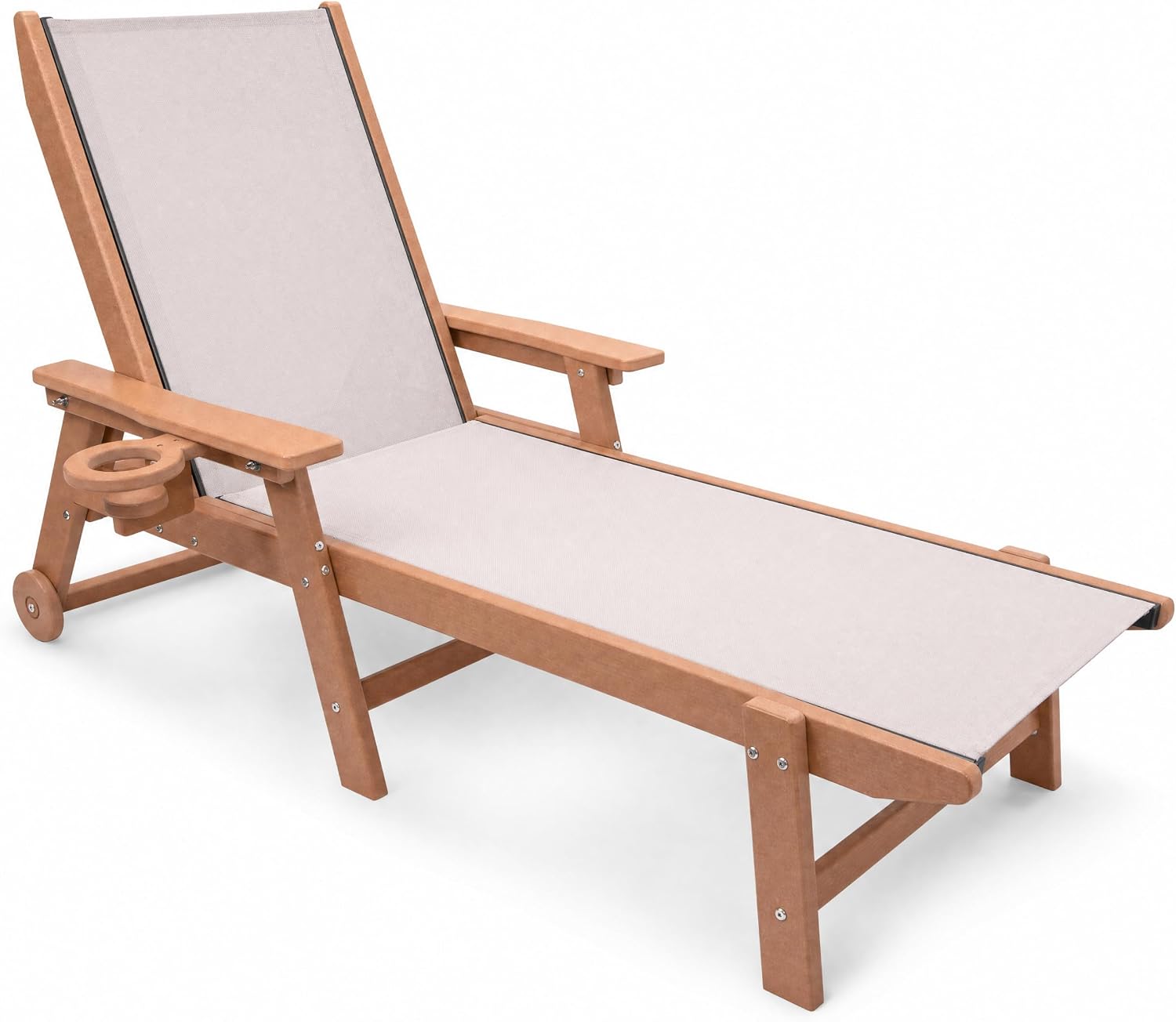 LAUSAINT HOME Outdoor Chaise Lounge Chair, 5-Position Adjustable Patio Lounge Chair
