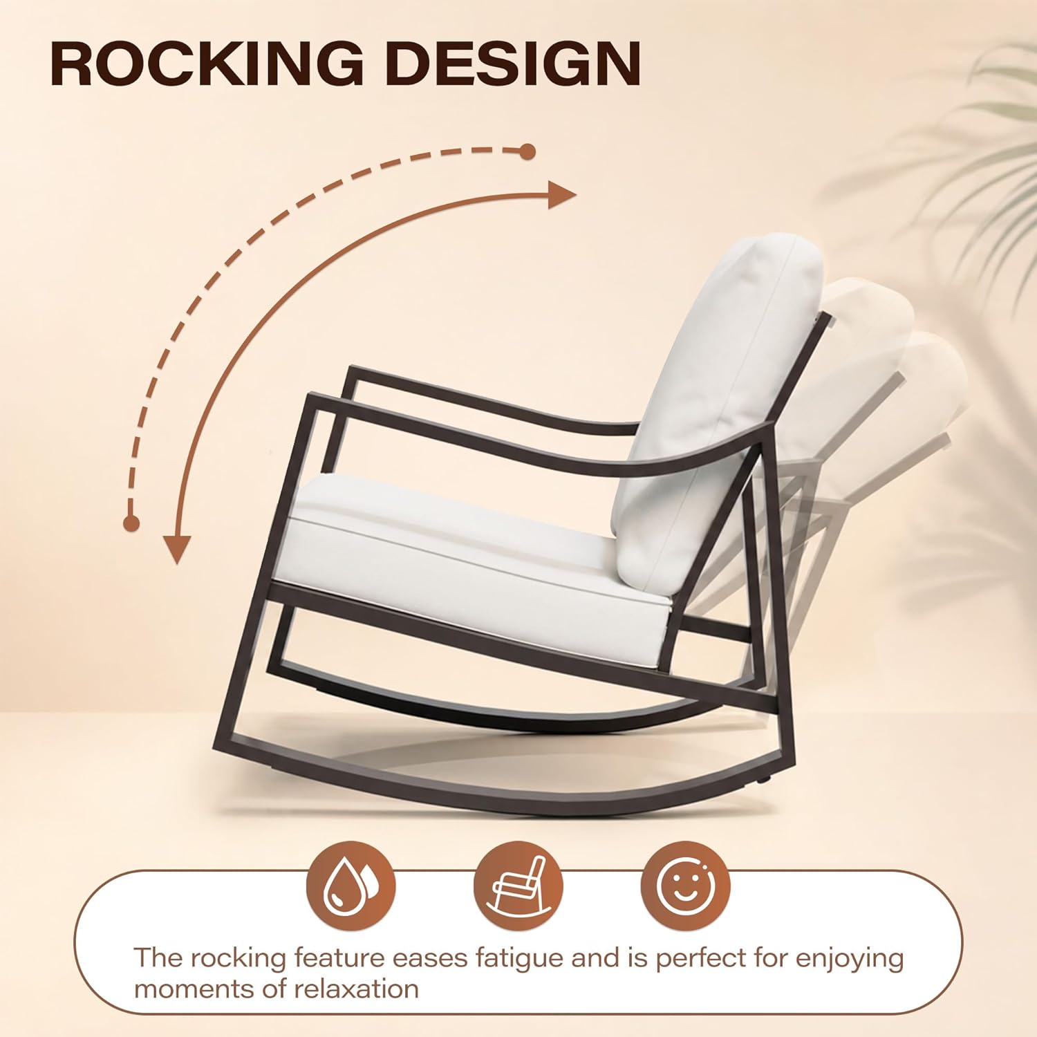 LAUSAINT HOME Outdoor Rocking Bistro Set, 3 Piece Patio Conversation Set