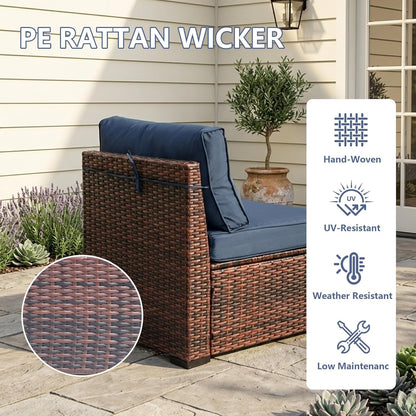 LAUSAINT HOME Outdoor Patio Furniture, Outdoor Sectional Sofa Patio Furniture Sets