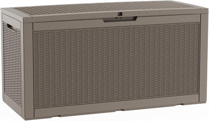 LAUSAINT HOME Resin Deck Box for Outdoor Storage - Weatherproof Patio Storage Bench