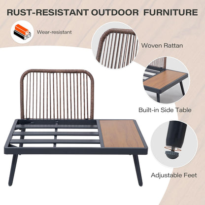 LAUSAINT HOME 6 Pieces Outdoor Sectional Patio Furniture Set with Coffee Top Table