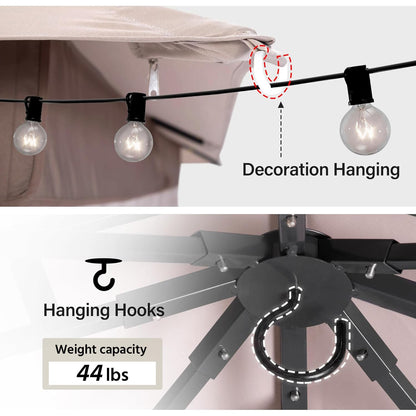 LAUSAINT HOME Semi-Permanent Outdoor Patio Gazebo 10&