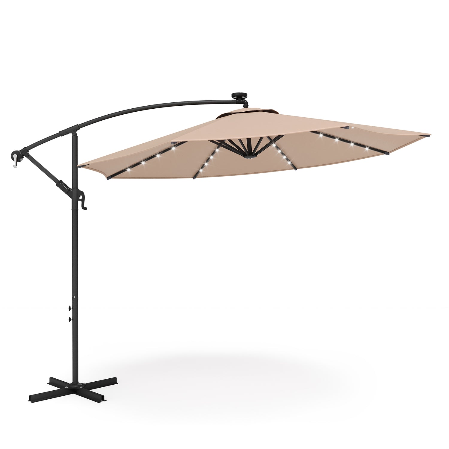 lausaint home outdoor patio umbrella LAUSAINT HOME 10FT Round Cantilever Patio Umbrella Heavy Duty Cantilever Outdoor Umbrella, UV Protection for Poolside, Garden, Backyard
