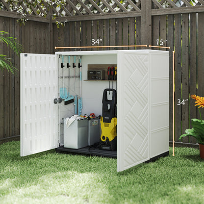 LAUSAINT HOME Decksplore Outdoor Storage Shed Weather Resistance, Horizontal Outdoor Storage Box Cabinet (No Shelves)