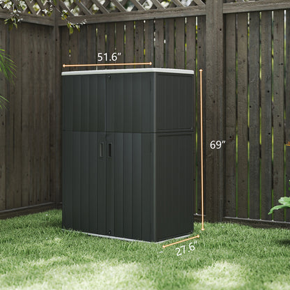 LAUSAINT HOME Vertical Storage Shed, Outdoor Storage Cabinet Resin Waterproof for Garden, Patio, Backyard