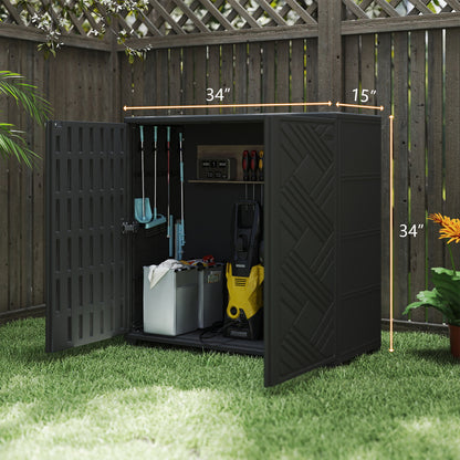 LAUSAINT HOME Decksplore Outdoor Storage Shed Weather Resistance, Horizontal Outdoor Storage Box Cabinet (No Shelves)