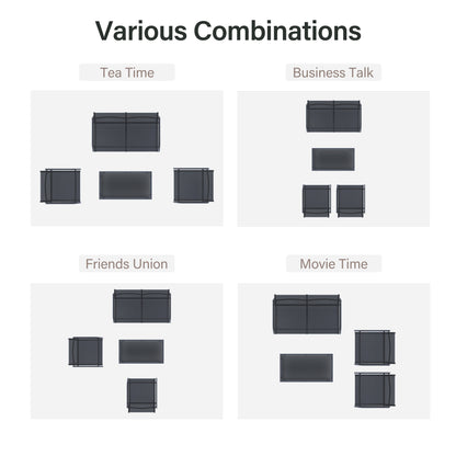 LAUSAINT HOME 4 Pieces Textilene Outdoor Patio Furniture