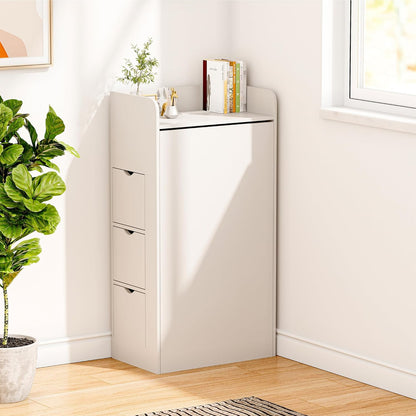 LAUSAINT HOME Wall Mounted Foldable Desk, Space Saving Hidden Desk with Storage &amp; Power Outlet