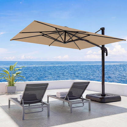 LAUSAINT HOME Cantilever Patio Umbrella, 360° Rotating Offset Umbrella with Aluminum Frame