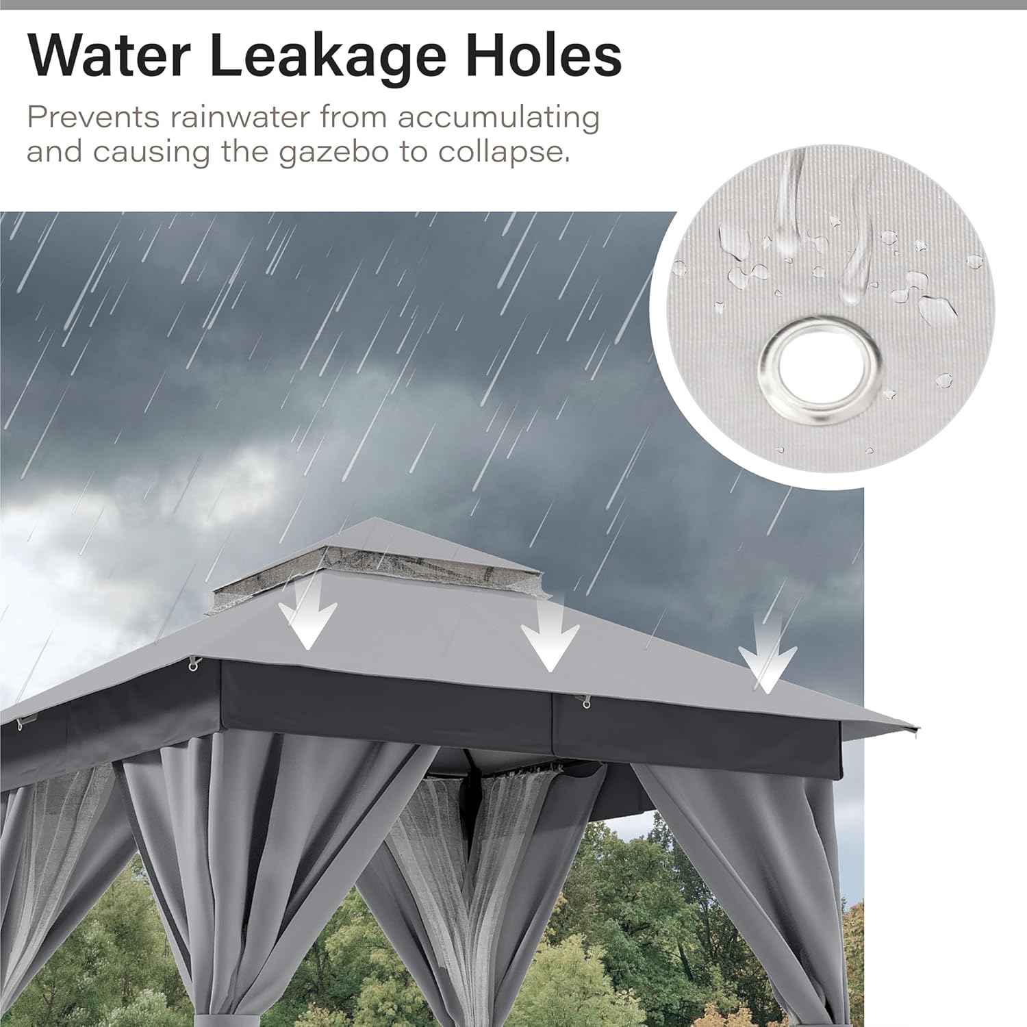 LAUSAINT HOME Gazebo Replacement Canopy Top 10&