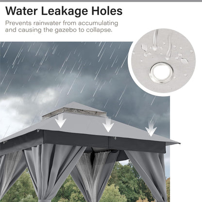 LAUSAINT HOME Gazebo Replacement Canopy Top 10&