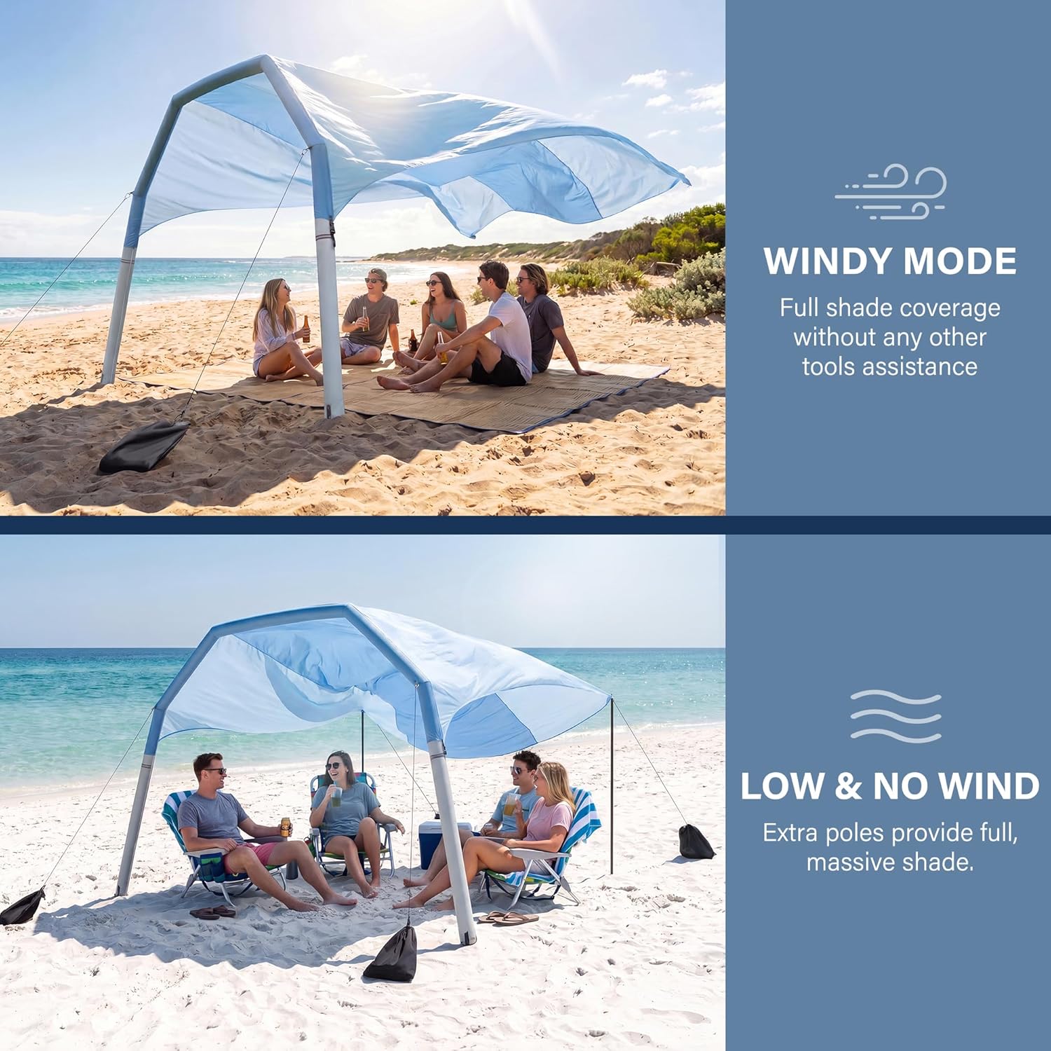 LAUSAINT HOME Shade Beach Tent Wind Sun Canopy, Inflatable Arch Beach – Lausaint Home