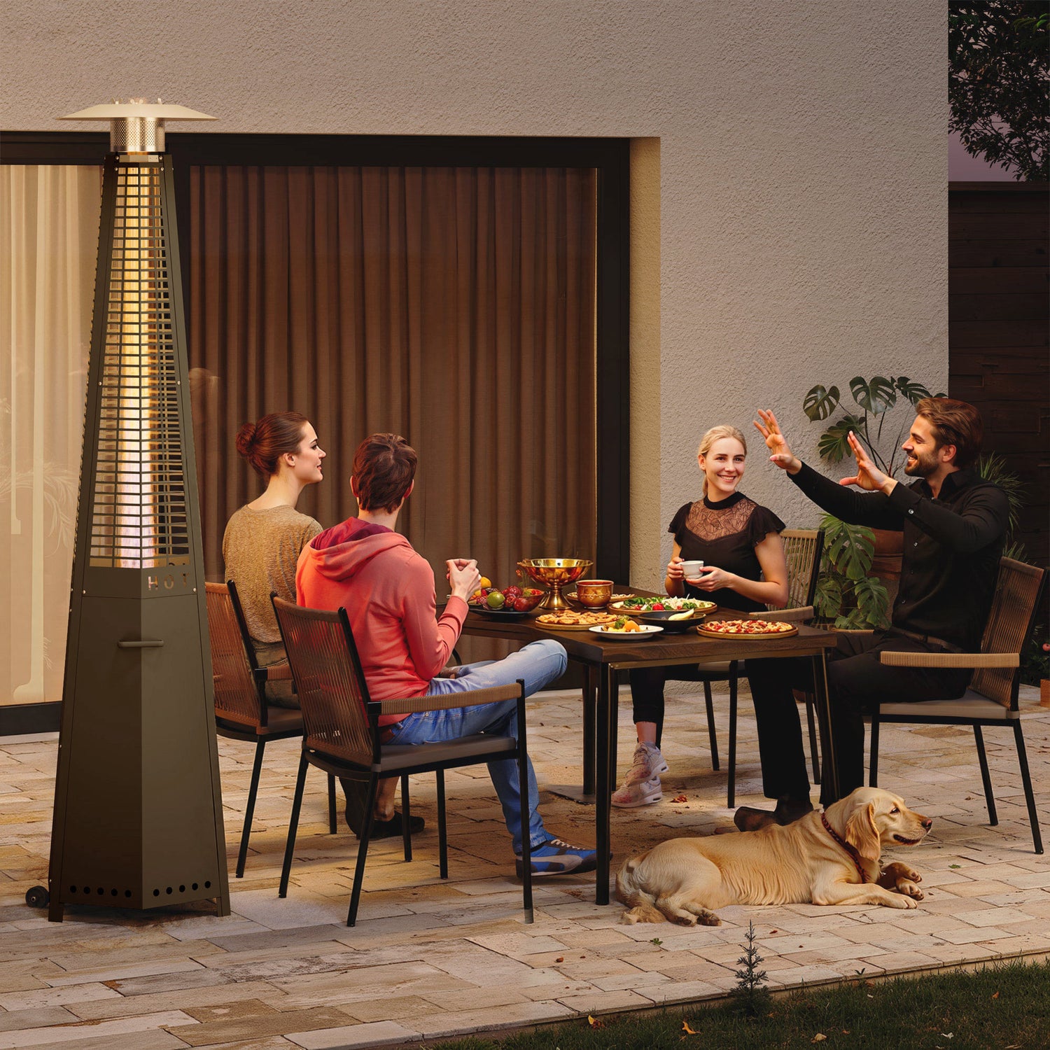 48000 BTU Pyramid Propane Standing Patio Outdoor Heater