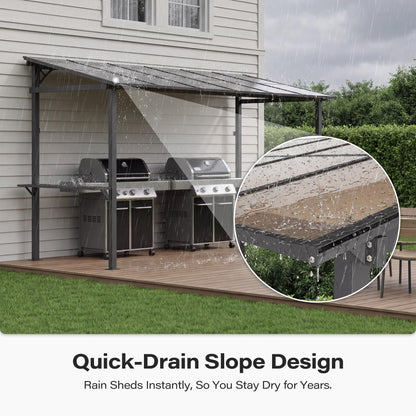 LAUSAINT HOME 5x8 FT Outdoor Grill Gazebo Canopy, BBQ Gazebo with 2-Tier Vented Top, 2 Durable Shelves &amp; Metal Frame Grill ShelterDark Gray