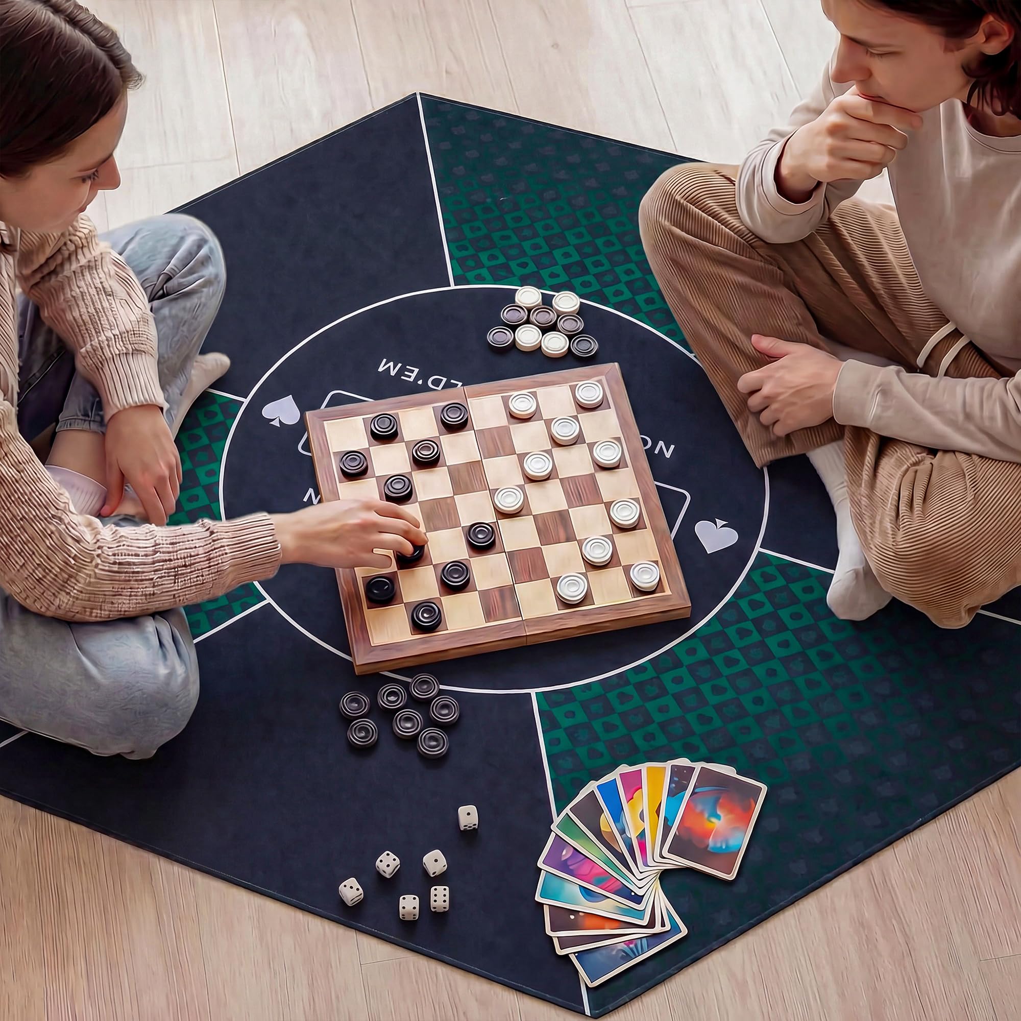 LAUSAINT HOME Poker Table Top Mat, No Crease EVA Poker Mat for Board Game Table Cover Layout