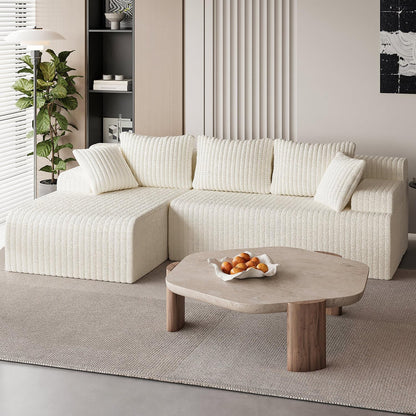 LAUSAINT HOME 96" Modular Sectional Sofa Couches, L-Shaped Boneless Cloud Sofa with 3 Deep Seat