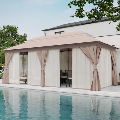 LAUSAINT HOME Semi-Permanent Outdoor Patio Gazebo 10&