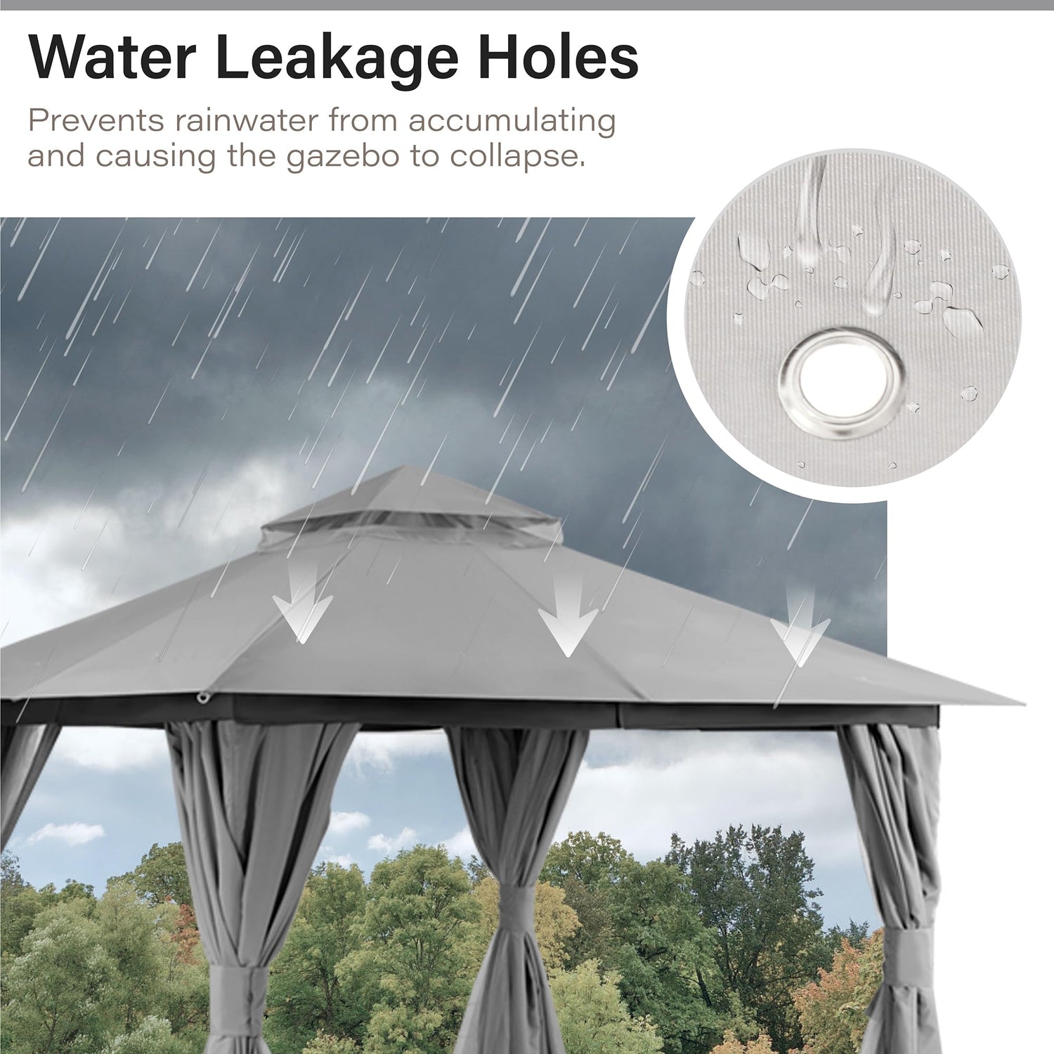 LAUSAINT HOME Gazebo Replacement Canopy Top 8&