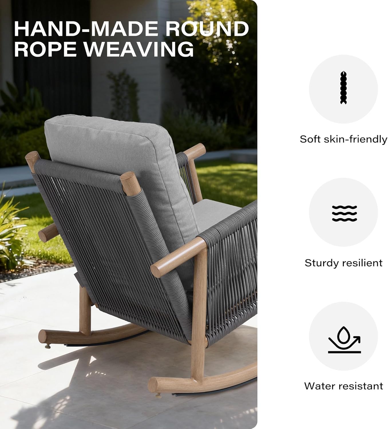 LAUSAINT HOME 3-Piece Outdoor Rocking Bistro Set