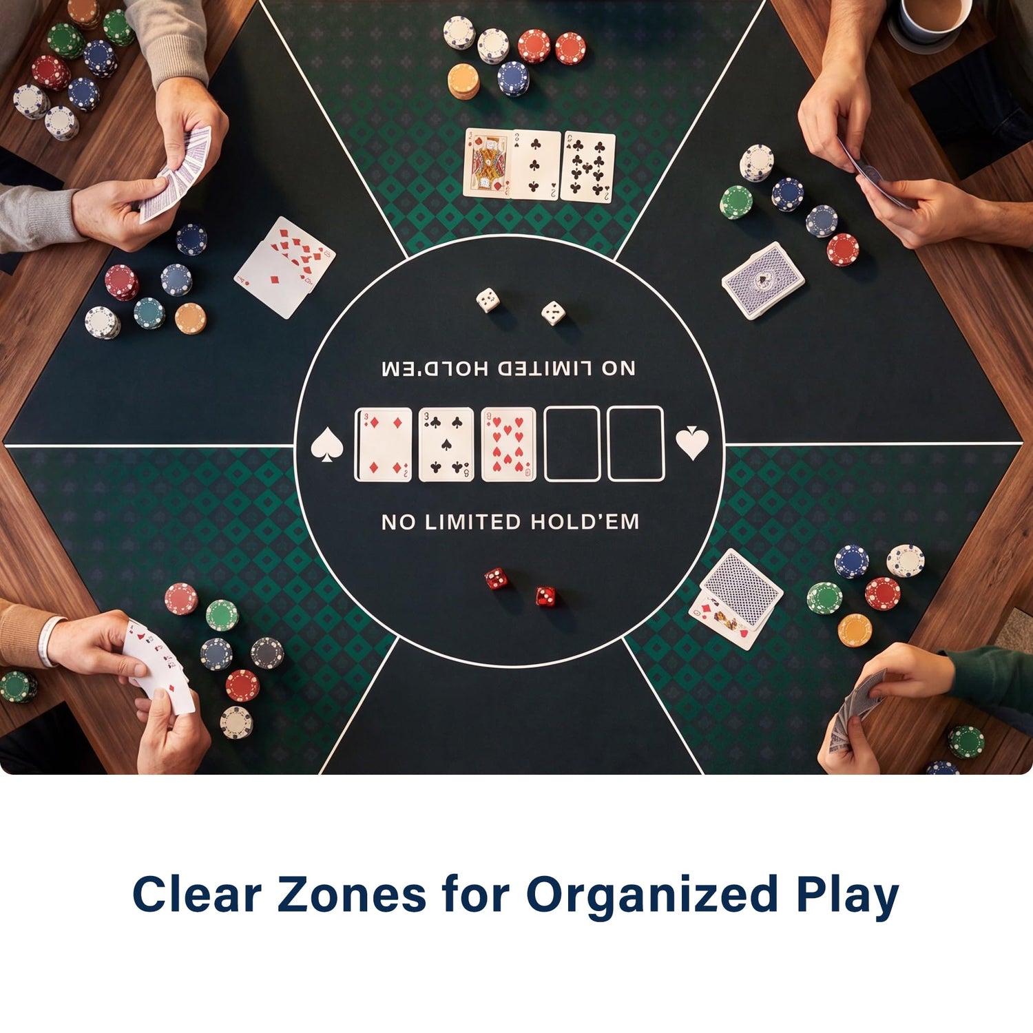 LAUSAINT HOME Poker Table Top Mat, No Crease EVA Poker Mat for Board Game Table Cover Layout