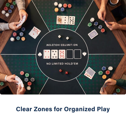 LAUSAINT HOME Poker Table Top Mat, No Crease EVA Poker Mat for Board Game Table Cover Layout