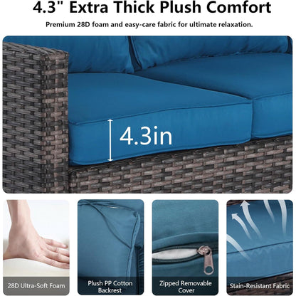 LAUSAINT HOME Outdoor Patio Furniture, Outdoor Sectional Sofa Patio Furniture Sets