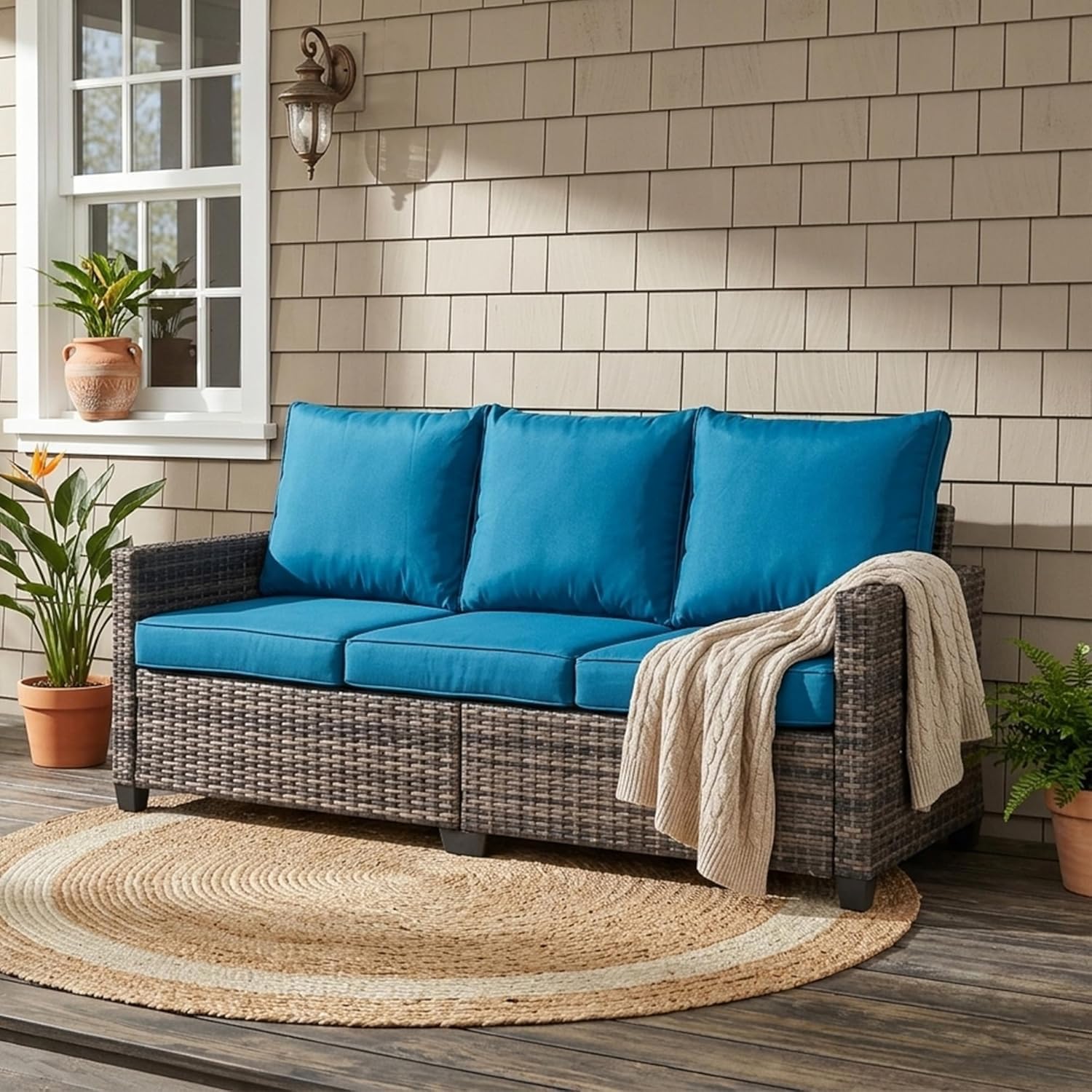 LAUSAINT HOME Outdoor Patio Furniture, Outdoor Sectional Sofa Patio Furniture Sets
