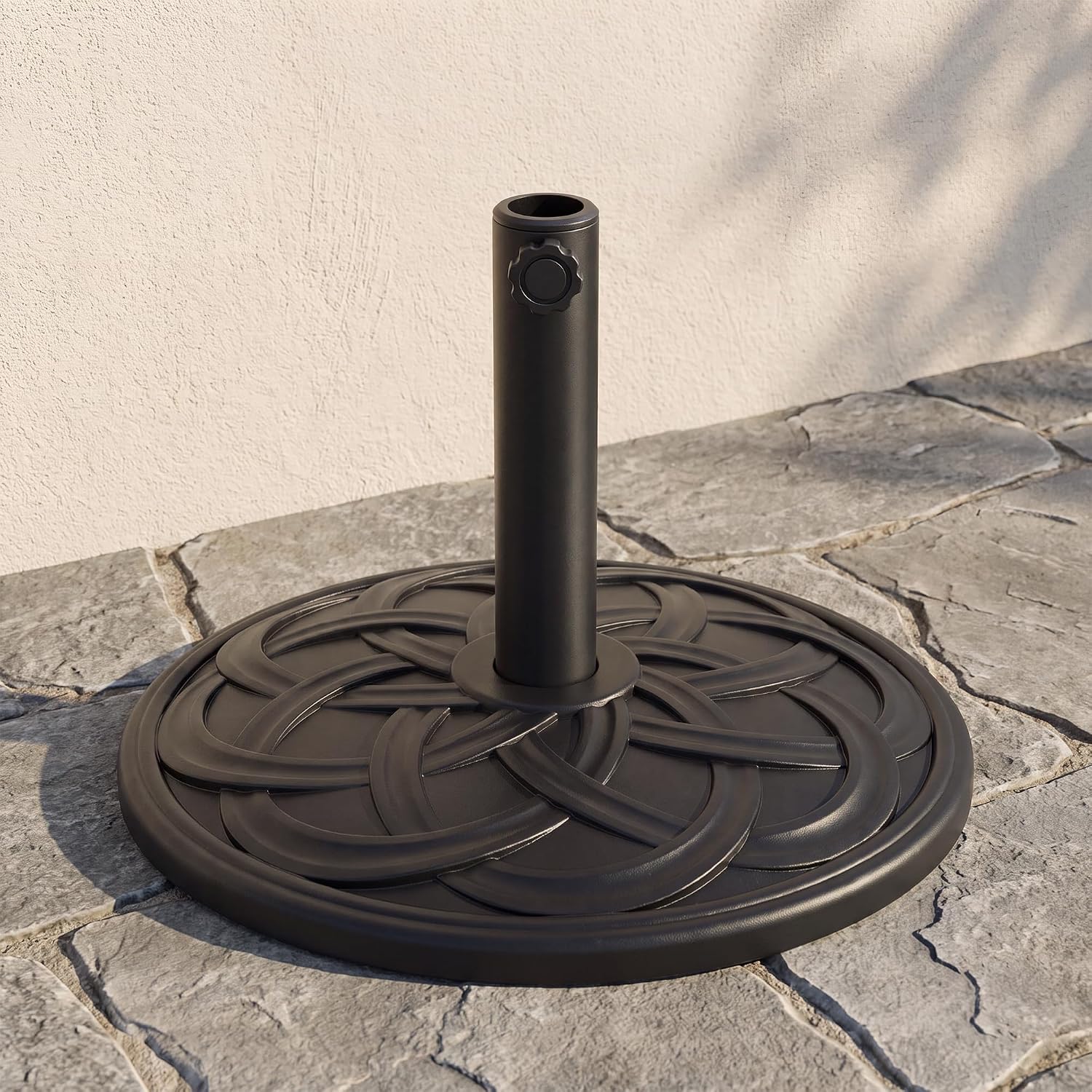 LAUSAINT HOME Round Resin Umbrella Base Stand Market Parasol Holder