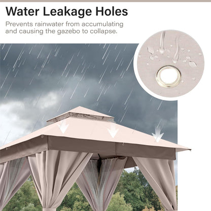 LAUSAINT HOME Gazebo Replacement Canopy Top 8&