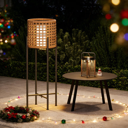 LAUSAINT HOME Solar Powered Outdoor Floor Lamp with Auto On/Off LED Light