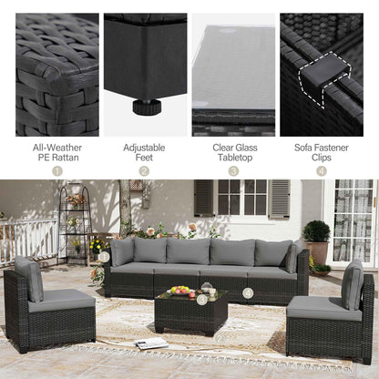 LAUSAINT HOME Outdoor Patio Furniture, Outdoor Sectional Sofa Patio Furniture Sets