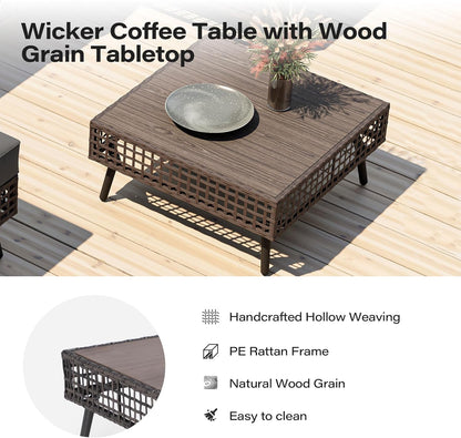 LAUSAINT HOME 7 Pieces Outdoor Sectional Sofa Set All-Weather Patio Conversation Set with Thick Cushions