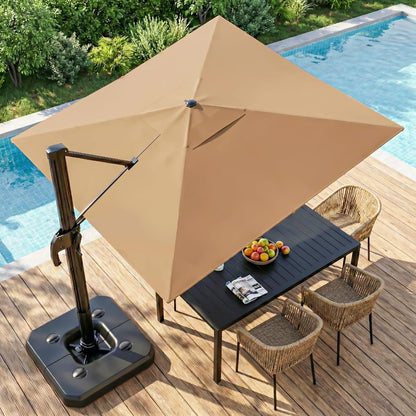 LAUSAINT HOME Cantilever Patio Umbrella, 360° Rotating Offset Umbrella with Aluminum Frame