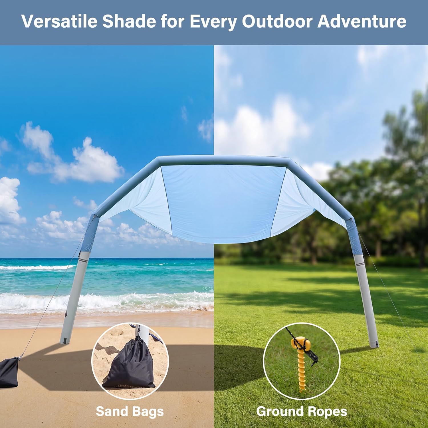 LAUSAINT HOME Shade Beach Tent Wind Sun Canopy, Inflatable Arch Beach – Lausaint Home