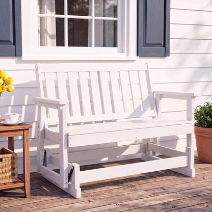 LAUSAINT HOME 2-Person HDPE Outdoor Glider Bench
