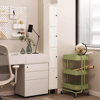 LAUSAINT HOME Tall Narrow Storage Cabinet, Slim Bathroom Storage Cabinet with 4 Shelves