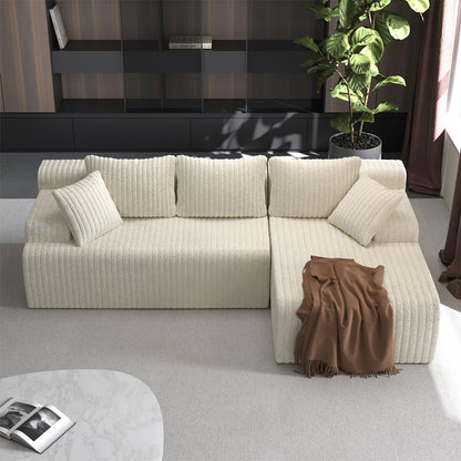 LAUSAINT HOME 96" Modular Sectional Sofa Couches, L-Shaped Boneless Cloud Sofa with 3 Deep Seat