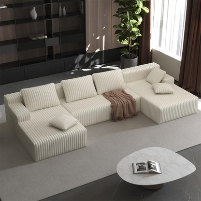 LAUSAINT HOME 96" Modular Sectional Sofa Couches, L-Shaped Boneless Cloud Sofa with 3 Deep Seat