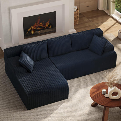 LAUSAINT HOME 96" Modular Sectional Sofa Couches, L-Shaped Boneless Cloud Sofa with 3 Deep Seat