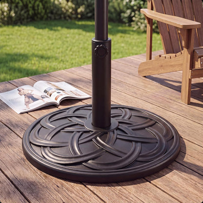 LAUSAINT HOME Round Resin Umbrella Base Stand Market Parasol Holder