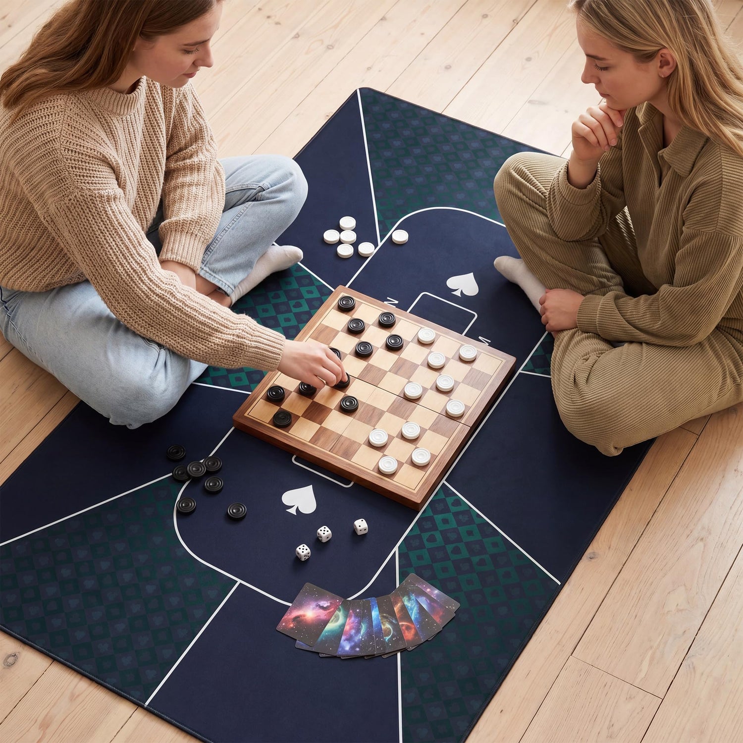 LAUSAINT HOME Poker Table Top Mat, No Crease EVA Poker Mat for Board Game Table Cover Layout