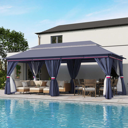 LAUSAINT HOME Semi-Permanent Outdoor Patio Gazebo 10&