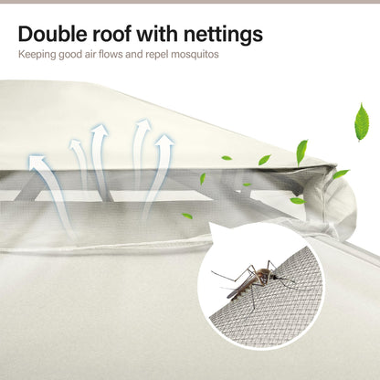 LAUSAINT HOME Semi-Permanent Outdoor Patio Gazebo 10&