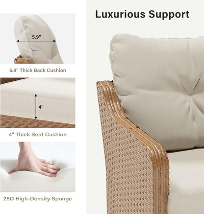 LAUSAINT HOME Outdoor Swivel Glider Rocker Chair, Premium Handwoven Wicker Patio Chair
