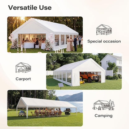 LAUSAINT HOME Party Tent Canopy, Waterproof Heavy-Duty Event Shelter with Removable Sidewalls