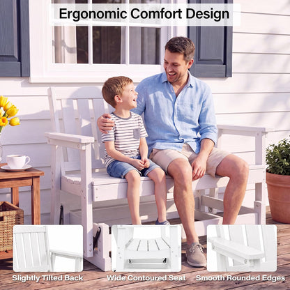 LAUSAINT HOME 2-Person HDPE Outdoor Glider Bench