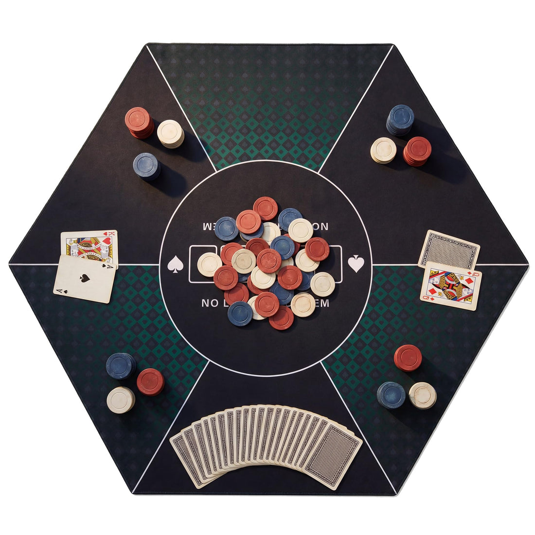LAUSAINT HOME Poker Table Top Mat, No Crease EVA Poker Mat for Board Game Table Cover Layout