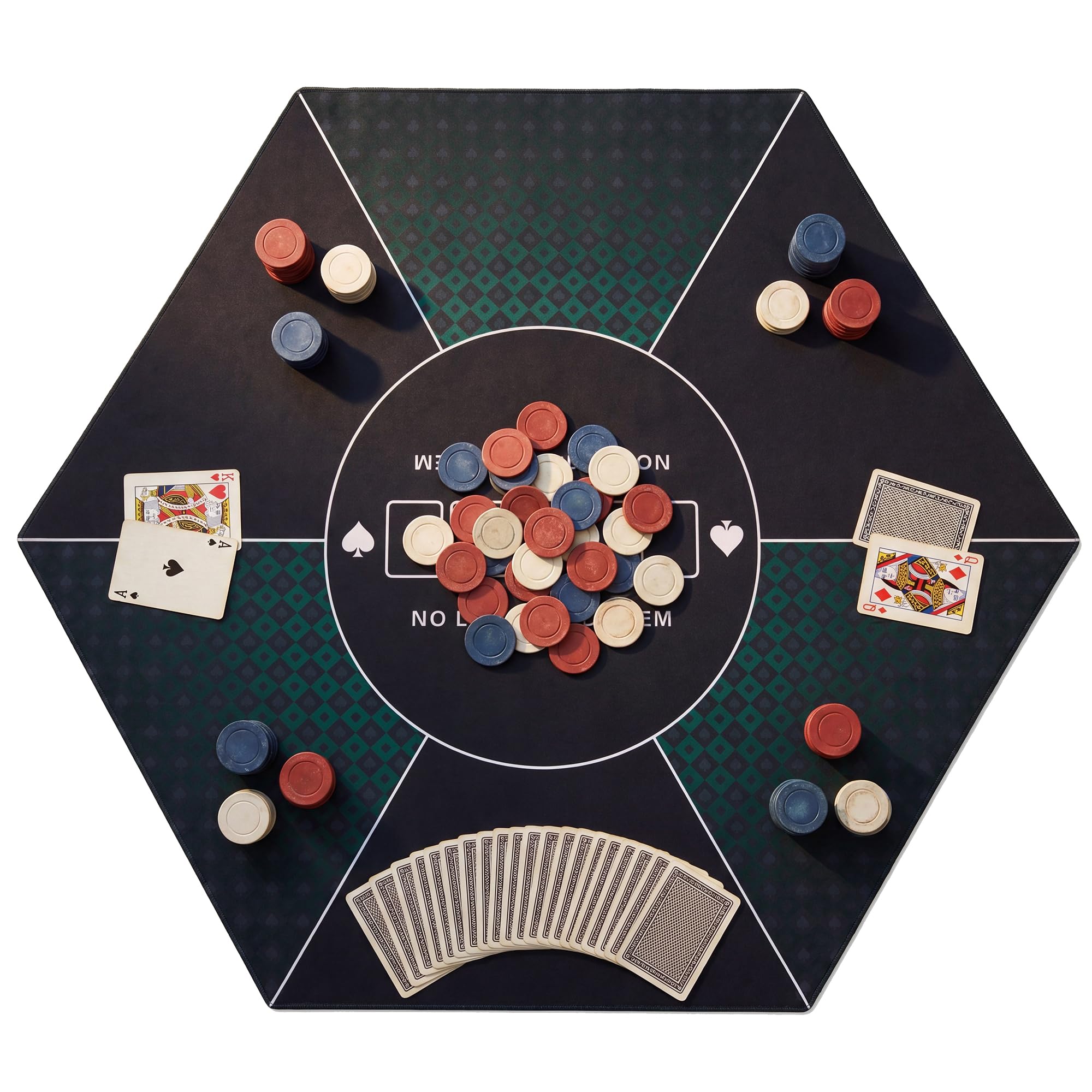 LAUSAINT HOME Poker Table Top Mat, No Crease EVA Poker Mat for Board Game Table Cover Layout