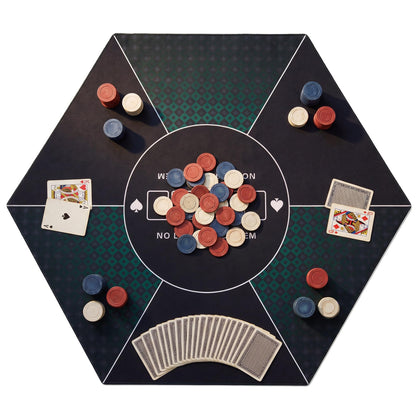 LAUSAINT HOME Poker Table Top Mat, No Crease EVA Poker Mat for Board Game Table Cover Layout